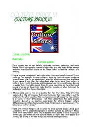 English Worksheet: CULTURE SHOCK READING AND LISTENING ACTIVITY WITH VOCABULARY CHART ;) DIAMOND FOR MULTILINGUAL CLASSES :)