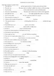English Worksheet: Revision of adjectives