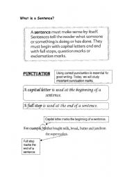 English Worksheet: What is a Sentence