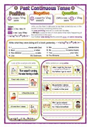 English Worksheet: PAST CONTINUOUS TENSE