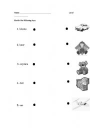 English Worksheet: toys
