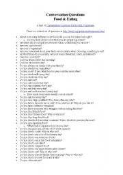 English Worksheet: Food