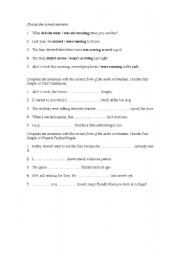 English worksheet: TENSES I