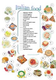 English Worksheet: Italian food