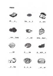 English worksheet: Food