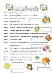 English Worksheet: Italian restaurant