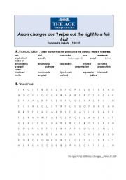 English Worksheet: newspaper article