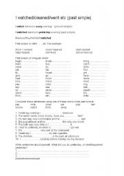 Past simple tense worksheet