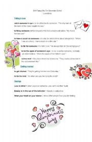 English worksheet: love idioms