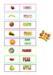 English worksheet: FRUIT DOMINO