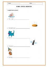 English worksheet: The five sences