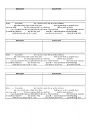 English worksheet: COMPUTERS - MISTAKES AND SOLUTIONS
