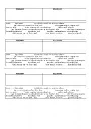 English Worksheet: COMPUTERS - MISTAKES AND SOLUTIONS