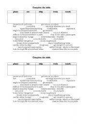 English Worksheet: MEANS OF TRANSPORT