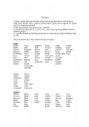 English worksheet: a game like scattergories