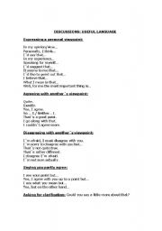 English Worksheet: Discussion: useful language