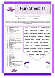 English Worksheet: Fun Sheet 11