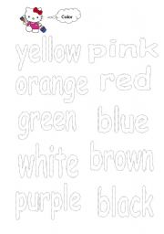 English Worksheet: colors