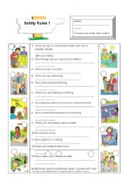 English Worksheet: CONDITIONALS: SAFETY RULES 1/2