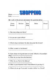 English worksheet: Shopping worksheet