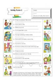 English Worksheet: CONDITIONALS: SAFETY RULES 2/2