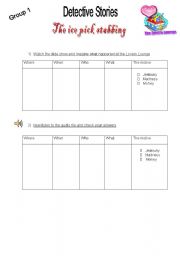 English worksheet: The Lovers Lounge - The ice pick stabbing