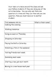 English Worksheet: Present continuous for future plans