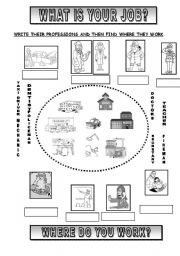 English Worksheet: JOBS - PLACES OF WORKING