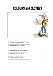 English worksheet: colours and clothes