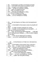 English worksheet: Present Continuous