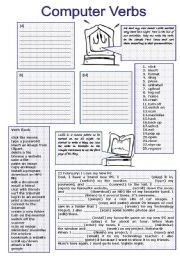 Computer Verbs: Simple Past Tense of  Regular Verbs