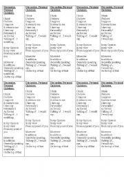 English Worksheet: Discussion. Expressing Opinion. The list of phrases.