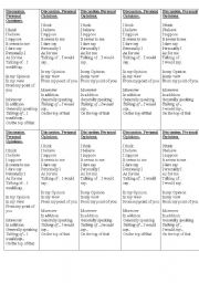 Discussion. Expressing Opinion. The list of phrases.