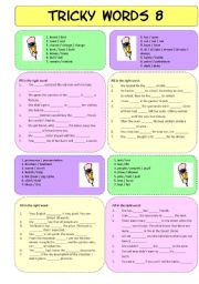 English Worksheet: Tricky Words 8