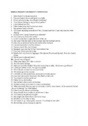 English Worksheet: SIMPLE PRESENT OR PRESENT CONTINUOUS