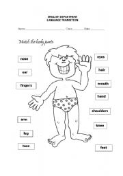 English Worksheet: BODY PARTS