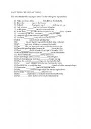 English Worksheet: past tense exercises with irregular verbs