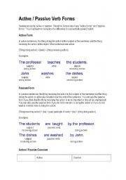 English Worksheet: active/passive