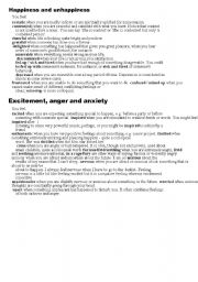English Worksheet: Happiness Unhappiness Feelings Emotions 