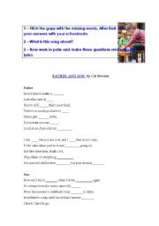 English worksheet: FATHER AND SON - Listening/ Speaking activity