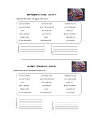 English worksheet: MUPPETS FROM SPACE