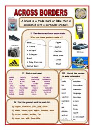 English Worksheet: Across the borders