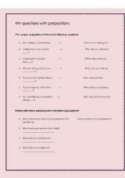 English worksheet: Wh-questions with prepositions