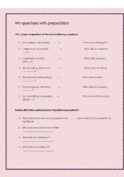 English Worksheet: Wh-questions with prepositions