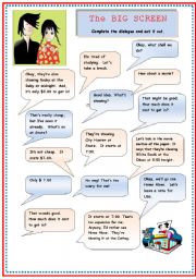 English Worksheet: The big screen