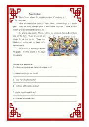 English Worksheet: Reading - 5th year (2 pages)