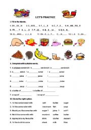 English Worksheet: What would you like to eat?