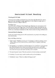 English worksheet: Sustained Silent Reading Log