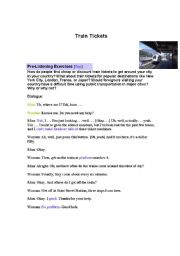English Worksheet: Train Ticket