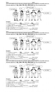 English Worksheet: possesive adjectives